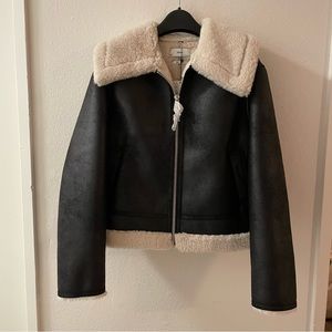 Mango - Shearling collar jacket XXS NWT